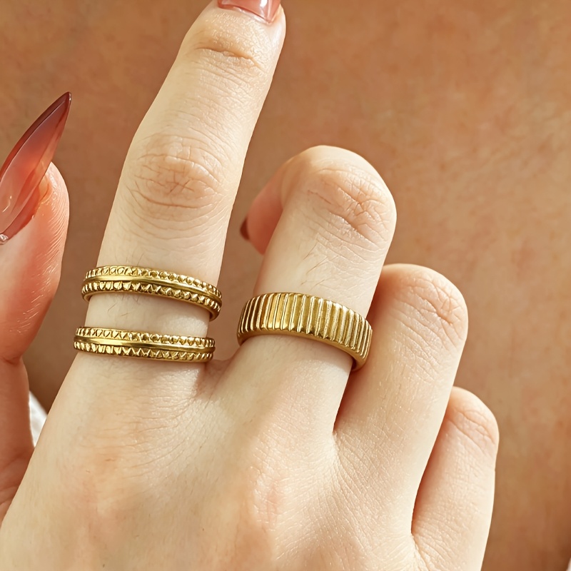 2pcs Women's Fashion Double-Layer Stackable Open Ring Set
